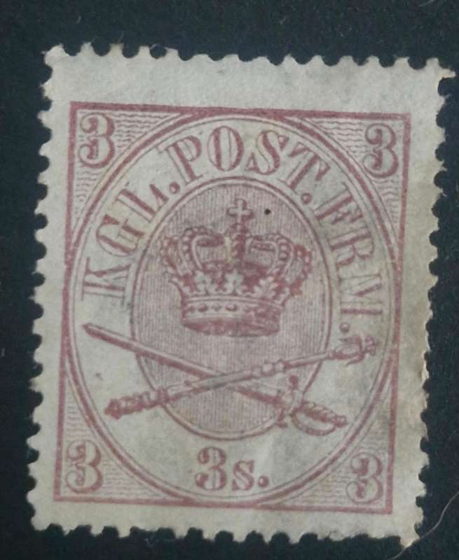 1864 Danish 3 skilling stamp