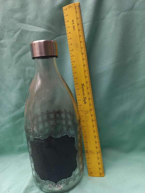 Glass milk bottle