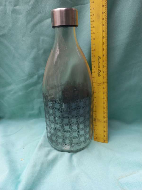 Glass milk bottle