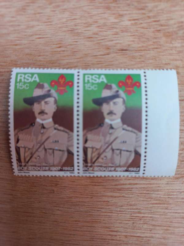 South African  15c  stamp boy scout 1907- 1982