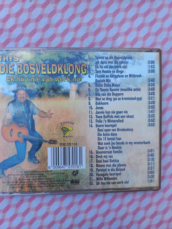 THYS DIE BOSVELDKLONG  SE EK HOU NIE VAN WERK NIE CD