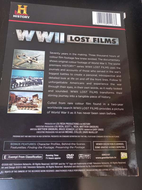 WWII LOST FILMS  3DVD'S