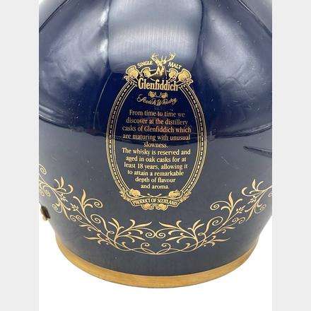 GLENFIDDICH 18 YEARS OLD  ANCIENT RESERVE  BLUE CERAMIC DECANTER