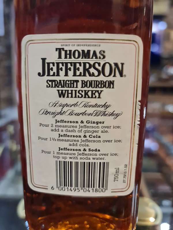 Thomas Jefferson Straight Bourbon Whiskey