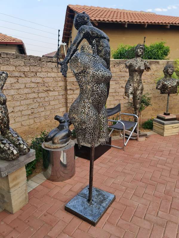 Metal Washers Female Torso Sculpture