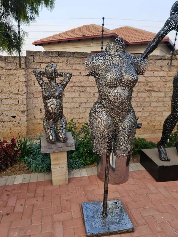 Metal Washers Female Torso Sculpture