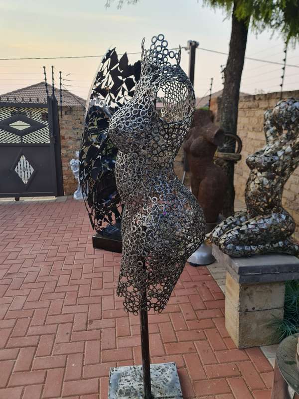 Metal Washers Female Torso Sculpture