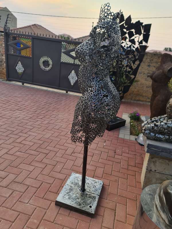 Metal Washers Female Torso Sculpture