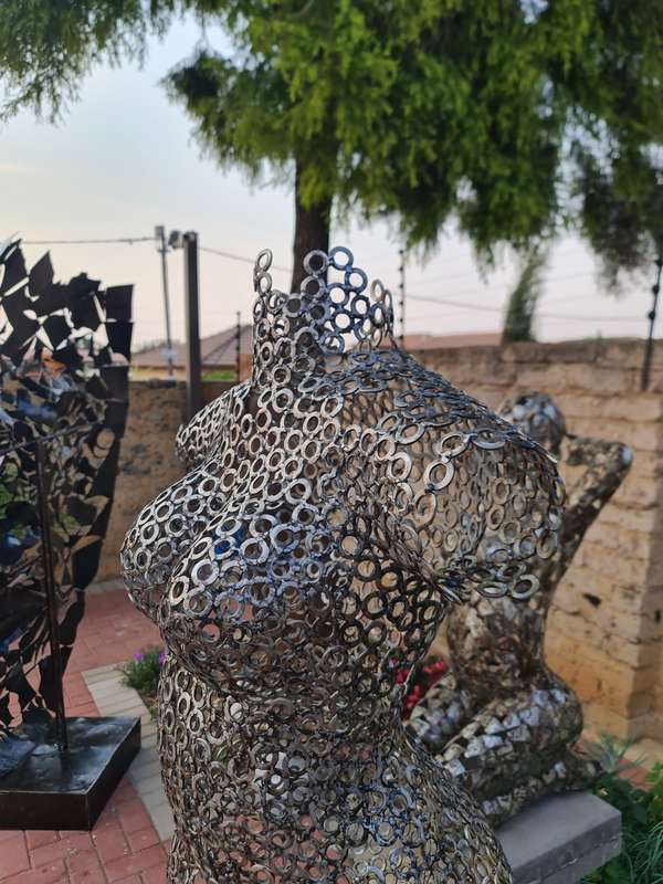 Metal Washers Female Torso Sculpture