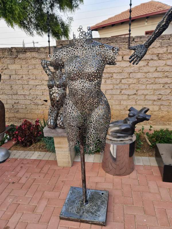 Metal Washers Female Torso Sculpture