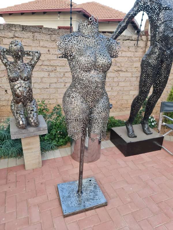 Metal Washers Female Torso Sculpture