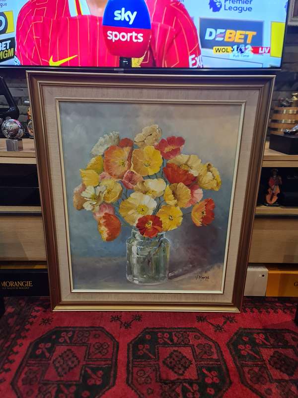 Still Flowers in a Glass Vase Painting