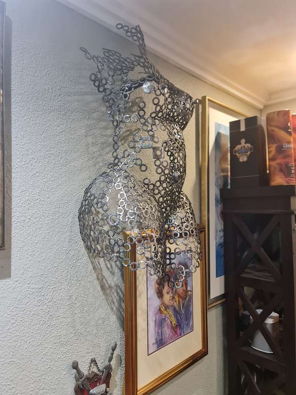 Welded Metal Washers Half Torso Sculpture