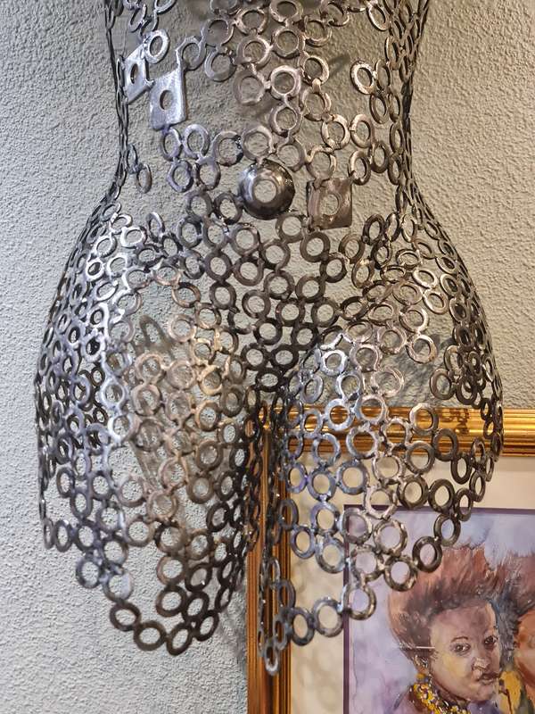 Welded Metal Washers Half Torso Sculpture
