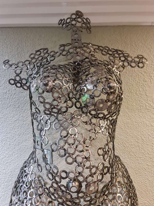 Welded Metal Washers Half Torso Sculpture