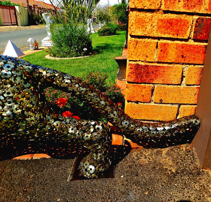Leopard Metal Washers Sculpture