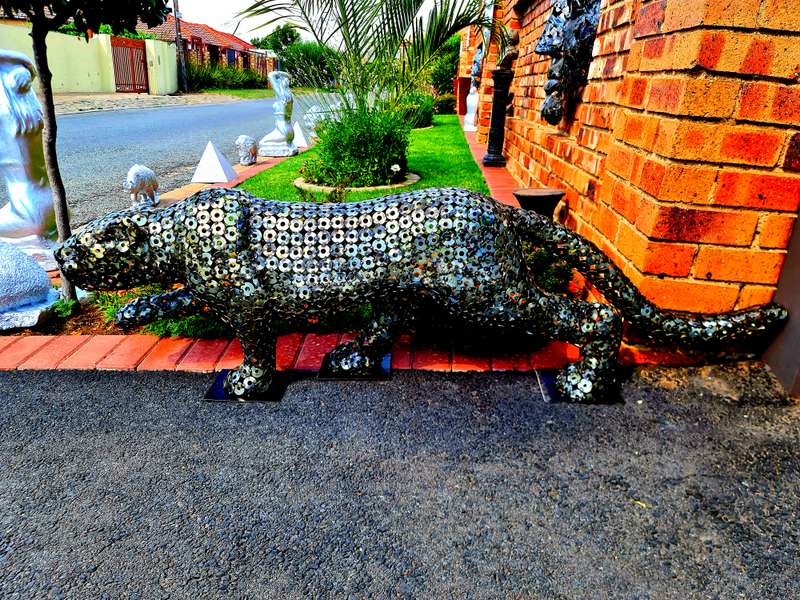 Leopard Metal Washers Sculpture