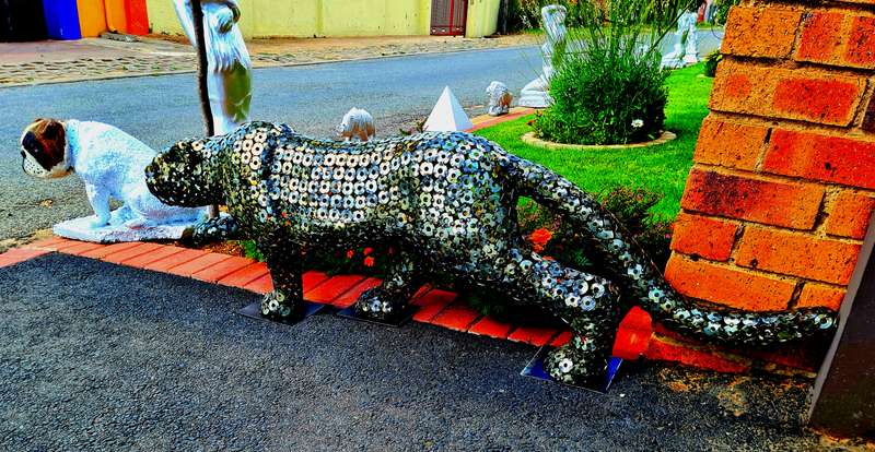 Leopard Metal Washers Sculpture