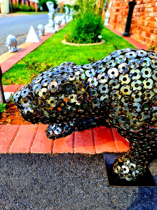 Leopard Metal Washers Sculpture
