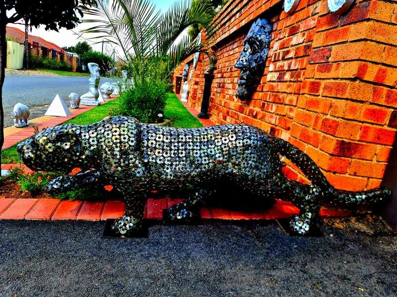 Leopard Metal Washers Sculpture