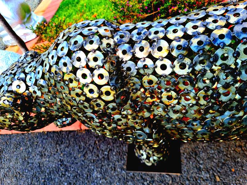 Leopard Metal Washers Sculpture