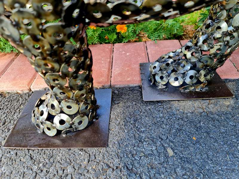 Leopard Metal Washers Sculpture