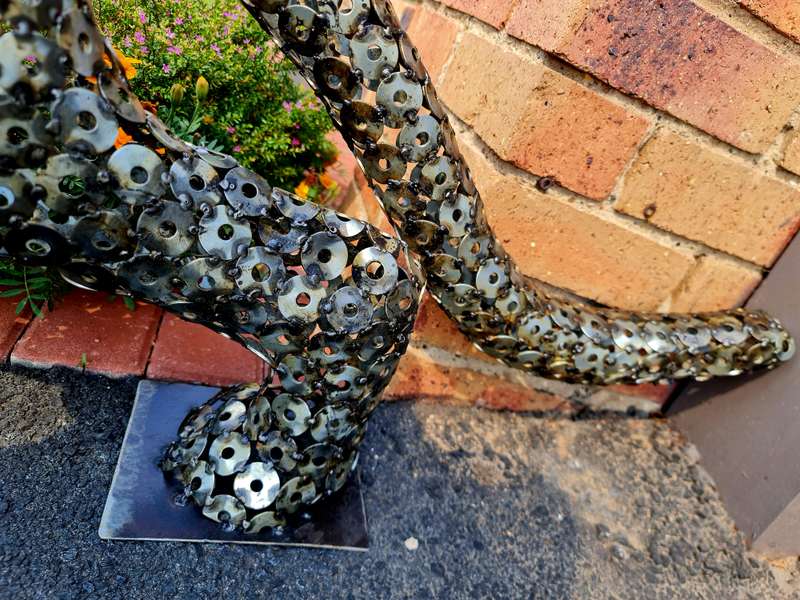 Leopard Metal Washers Sculpture
