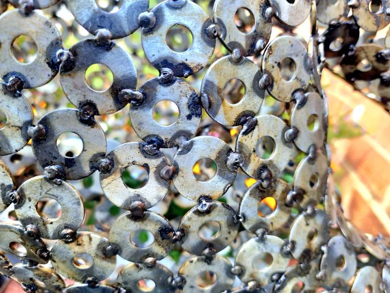 Leopard Metal Washers Sculpture