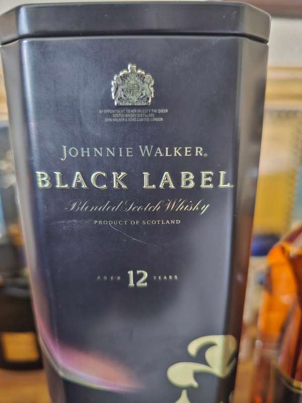 Johnnie Walker Black Label Aged 12 Years 1990s Vintage Gift Tin