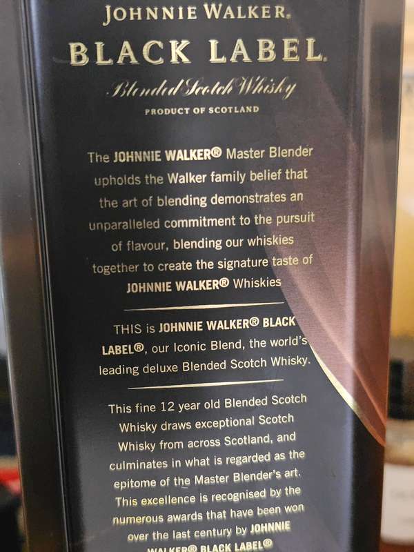 Johnnie Walker Black Label Aged 12 Years 1990s Vintage Gift Tin