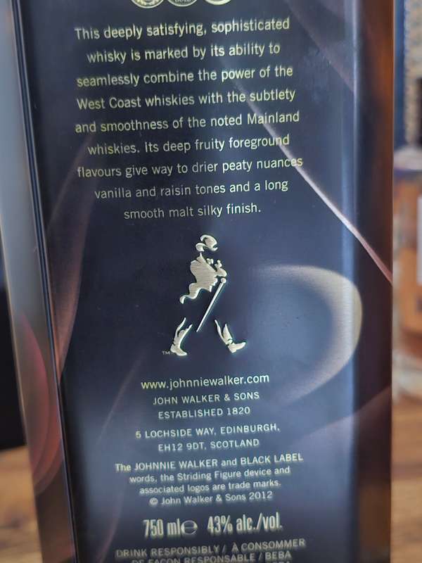 Johnnie Walker Black Label Aged 12 Years 1990s Vintage Gift Tin