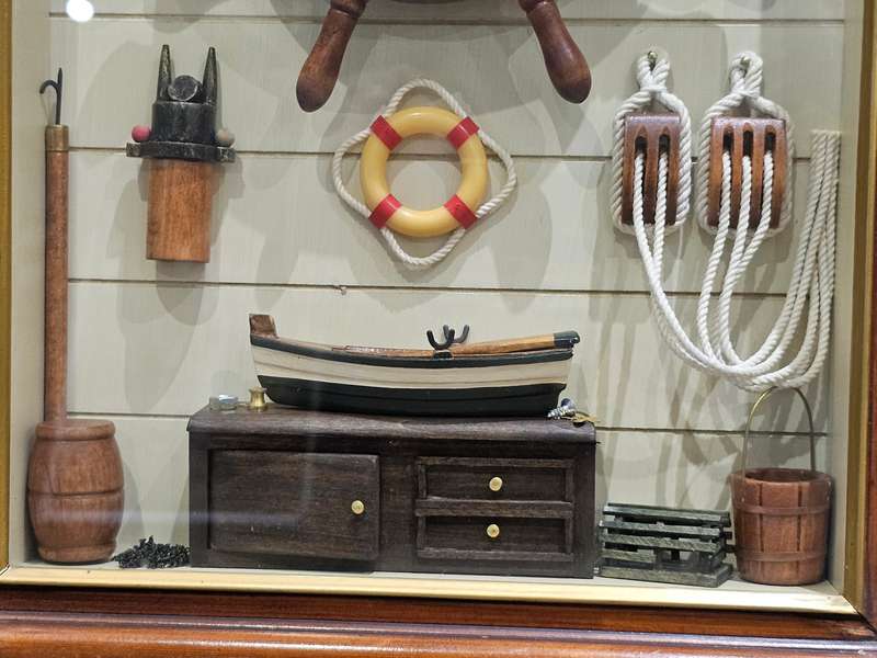 Ship Wheel Framed Clock