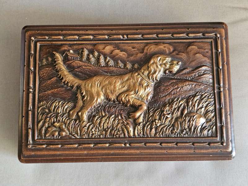Vintage Syroco Cigar Humidor Wooden Box
