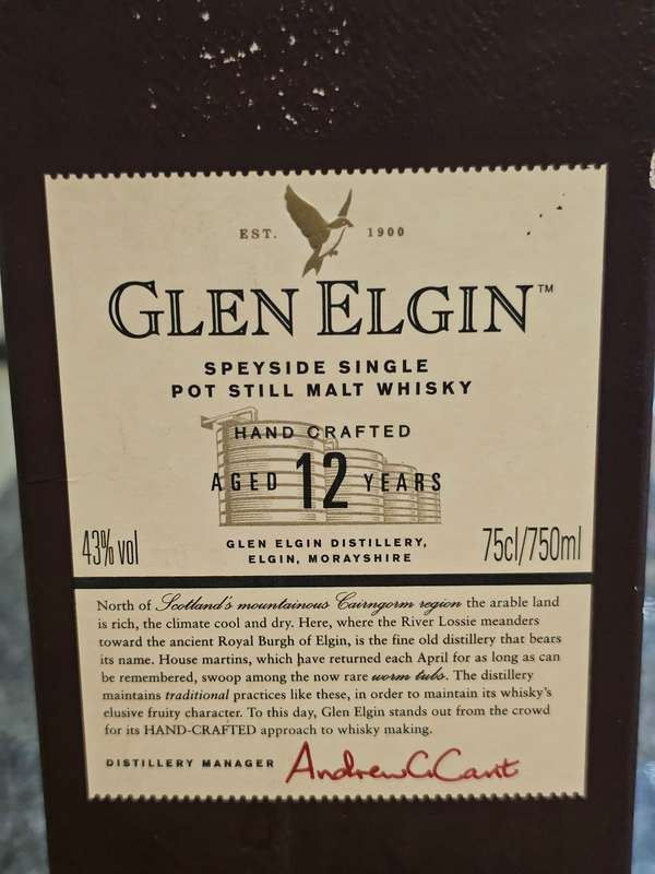 Glen Elgin 12 Year Old Speyside Single Malt