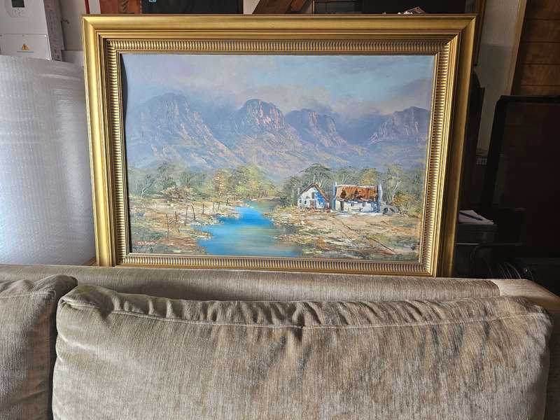 Mountainous Landscape Oil on Board