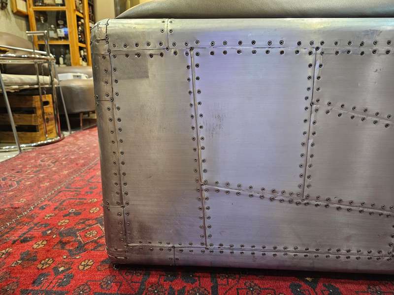 Aviator Style 2 Drawer Aluminium Bench