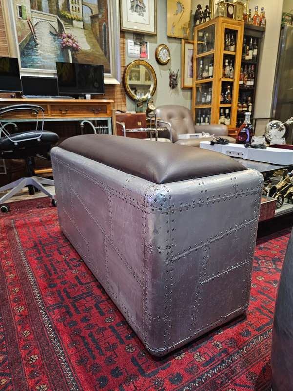 Aviator Style 2 Drawer Aluminium Bench