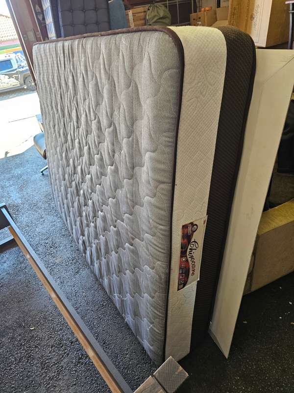 Weylandts Spati Double Sleigh Bed, Single Pedestal, and Chirocare Orthopaedic Mattresses