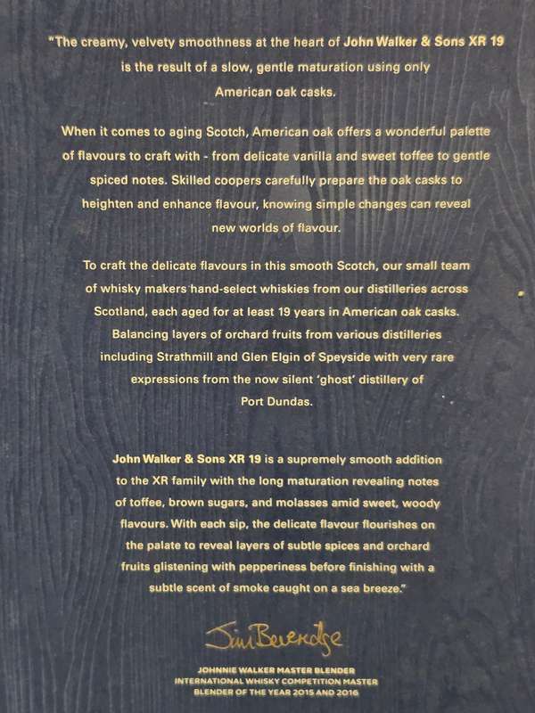 Johnnie Walker & Sons XR 19 Year Old Limited Edition Whisky