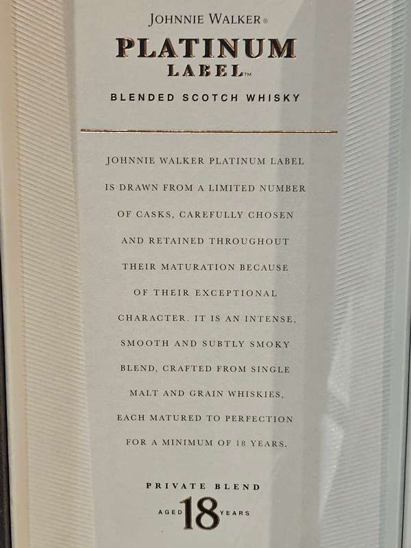 Johnnie Walker Platinum Label 18 Year Whisky
