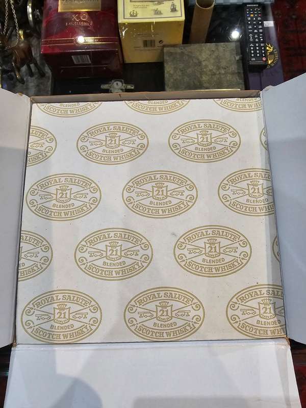 CHIVAS BROTHERS 21 YEAR OLD ROYAL SALUTE SCOTCH WHISKY - FULL AND SEALED - IN VELVET BAG WITH BOX