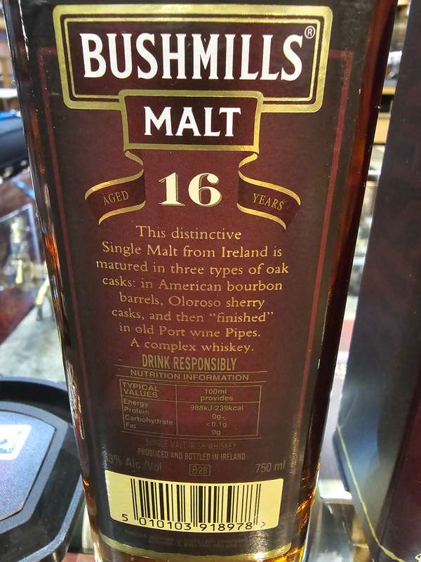 Bushmills Malt 16 Year Old Whisky