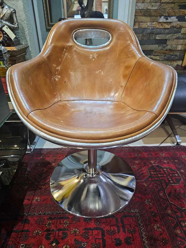 Falcon Occasional Leather Swivel Chair