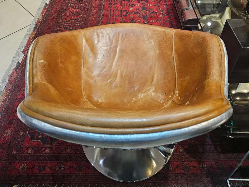 Falcon Occasional Leather Swivel Chair