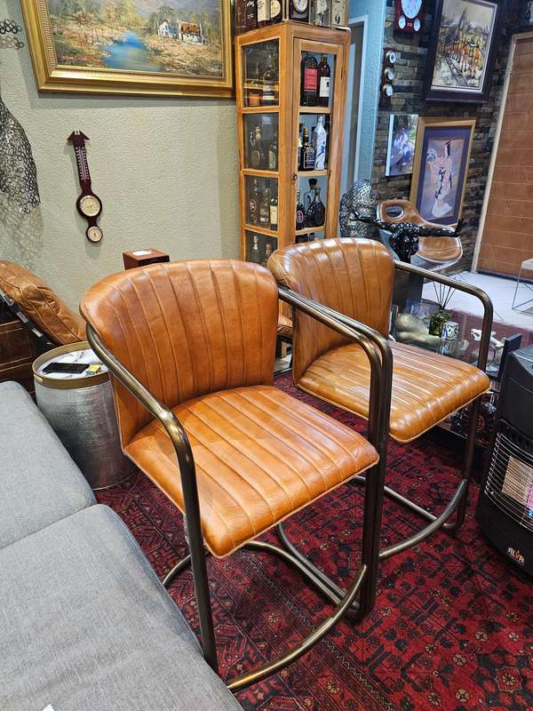 Arizona Leather Tall Bar Chairs