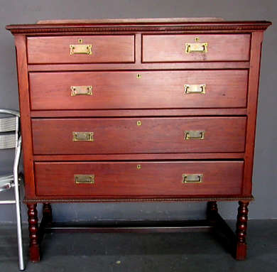 Antique Military Style Chest of Drawers