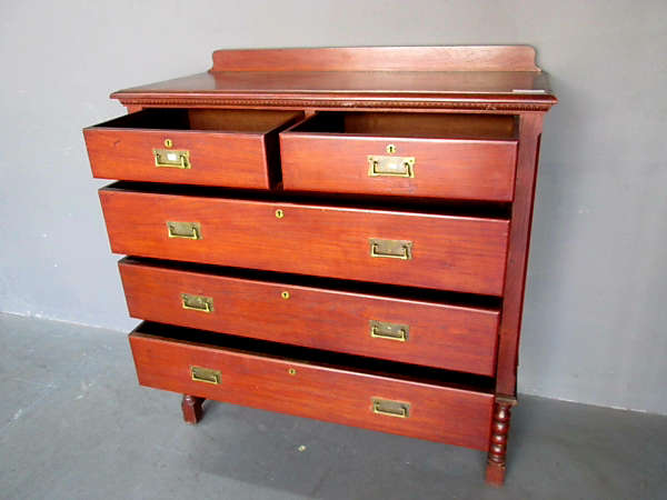 Antique Military Style Chest of Drawers
