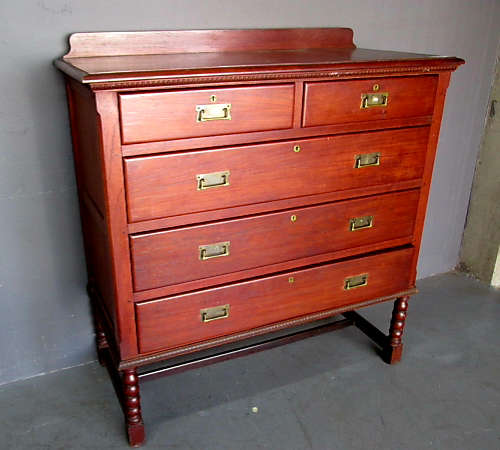 Antique Military Style Chest of Drawers