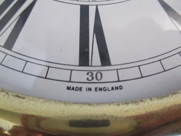 English Made Brass Porthole Ship Spectrum Clock