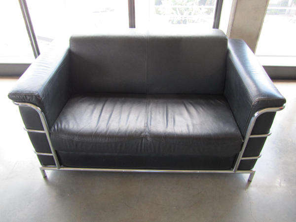 Le Corbuisier 1980's 4 Piece Leather Couch Set